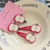 pince à cheveux pomme de dessin animé, barrettes douces et fraîches pour filles, clip à frange à bord antidérapant, accessoires pour cheveux polyvalents, contrôle flyaway