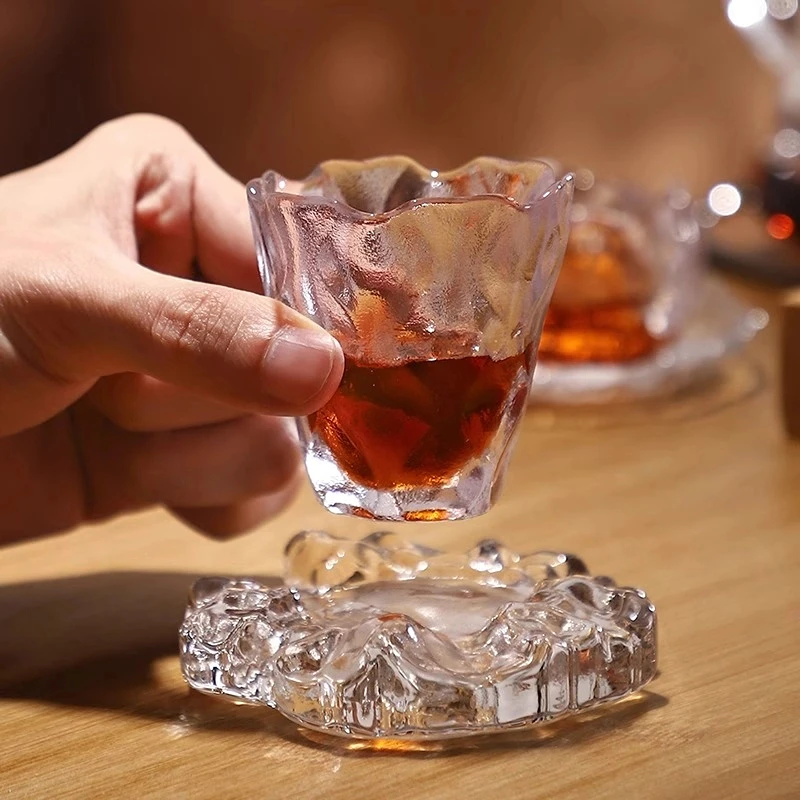 verre à shot de style japonais, mini tasse à thé, verre de standard, ensemble de verres à thé kung transparents, accessoires verre à shot de style japonais, mini tasse à thé, verre de standard, ensemble de verres à thé kung transparents, accessoires