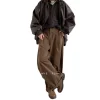 Pantalon tombant japonais pour hommes, rétro, taille haute, amincissant, droit, jambes larges, ample, décontracté, automne et hiver