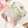 bandeau élégant en mousseline de soie brodée de fleurs pour femmes, décoration de cheveux doux, bandeau de sauna, cerceau, turban, accessoires de cheveux à la mode