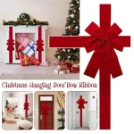 【T】 grand ruban à nœud rouge, décoration de porte d&rsquo;entrée de noël, nœud suspendu pour fête de mariage, nœud de porte traditionnel prêt à l’emploi, décor du nouvel an