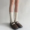 jk lolita kawaii chaussettes sulfpour femmes, chaussettes hautes, monochromatique, noir, blanc, gris, mode japonaise, bol, mignon, automne, hiver