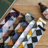 chaussettes hautes en coton à motif losange pour femmes, bas de style collège, garder au chaud, style japonais, automne, hiver, 1 paire