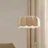 lampe suspendue en tissu japonais, abat jour ondulé nordique, lustre de plafond pour chambre à coucher, restaurant, décoration de la maison