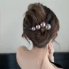 pince à cheveux torsadée en perles élégantes pour femmes, porte cheveux longs, épingle à cheveux, cordon doux, ornement de cheveux, bande de sauna, accessoires de mode