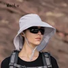 chapeau d'été pour femmes, protection uv anti cou, pare soleil pour hommes, pêche, randonnée, châle à large bord, protection solaire, casquette queue de cheval, undefin