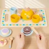ensemble de jouets de thé de l'après midi en bois, jouet de jeu de rôle pour enfants, idéal pour le jeu de rôle de fête de thé et le développement des compétences sociales