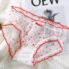 slip japonais élastique et sexy, sous vêtements en dentelle transparente, culotte à volants avec nœud, mignon, doux, lolita, pantalon confortable, lingerie, pur désir