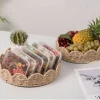 Panier de rangement en forme d’éventail de Style japonais, panier de rangement polyvalent décoratif fait à la main, panier en corde de papier écologique Panier de rangement en forme d’éventail de Style japonais, panier de rangement polyvalent décoratif fait à la main, panier en corde de papier écologique