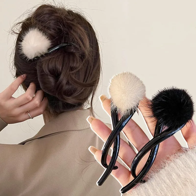 Épingles à cheveux vintage en forme de s pour femmes, boule en peluche, rose séchée, queue de cheval torsadée, barrettes à clip requin, accessoires pour cheveux Épingles à cheveux vintage en forme de s pour femmes, boule en peluche, rose séchée, queue de cheval torsadée, barrettes à clip requin, accessoires pour cheveux