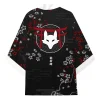 japanese fox print kimono for men women yamazaki haori harajuku summer asian traditional anime costume cardigan cosplay costum