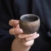 tasse en céramique rétro en grès à dorure, tasse de dégustation de thé faite à la main, four japonais, tasse de thé cuit, tasse de service à thé, tasse de maître, bols de tasse à thé