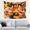 tapisserie murale suspendue en polyester, une pièce, hippie, luffy, anime japonais, boho, couverture, décor de chambre
