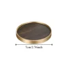 accessoires de thé, dessous de verre en bois massif d'ébène, porte gobelet de thé portable antidérapant, tapis rond en bois anti brûlure en laiton pour le bureau