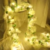 fleur de cerisier lumière led fleurs artificielles vignes pour fête de mariage décoration de la maison tenture murale jardin arc ornement de noël