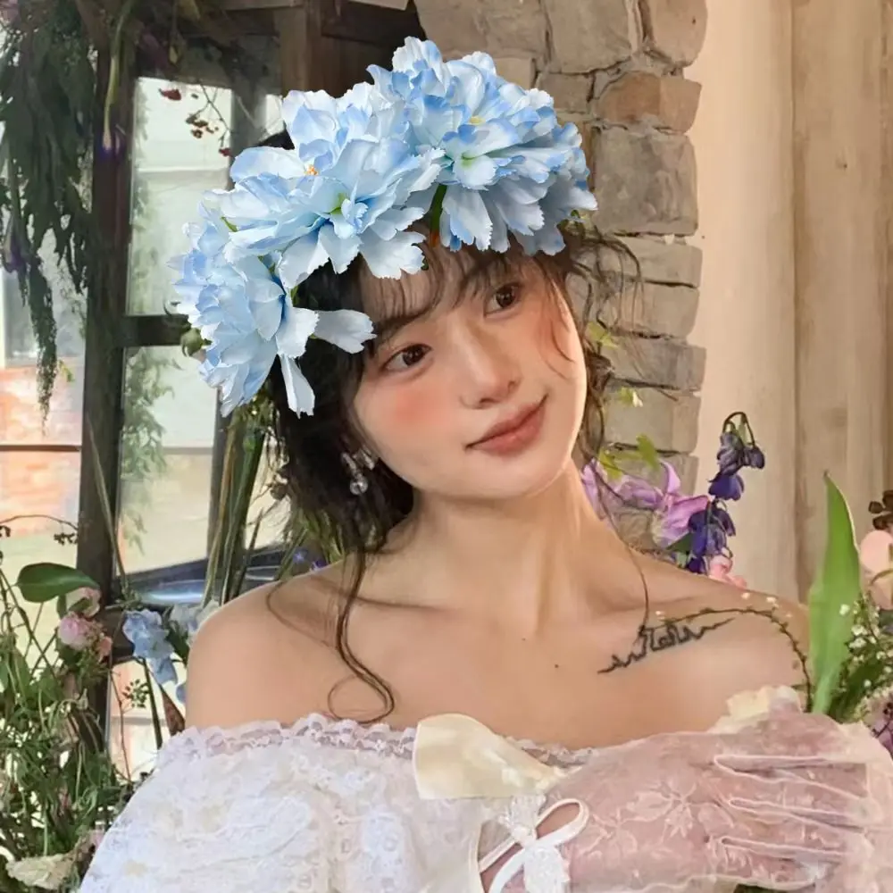 guirlande de mariée style bohémien, ornements de cheveux doux, cerceau de fleurs, couvre chef réglable, coiffure de vacances en bord de mer guirlande de mariée style bohémien, ornements de cheveux doux, cerceau de fleurs, couvre chef réglable, coiffure de vacances en bord de mer