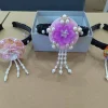 Bandeau coréen à fleurs classiques en perles, Hanbok traditionnel, coiffure avec pompons, cerceau pour cheveux de danse sur scène, Hanfu