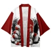 ensemble kimono imprimé renard à neuf queues pour homme et femme, streetwear japonais, cardigan, dessin animé, micosplay, Été