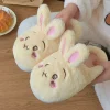 kawaii chiikawa pantoufles en peluche anime usagi maison chaussures dessin animé chaud doux antidérapant intérieur pantoufles chambre pantoufles chaudes