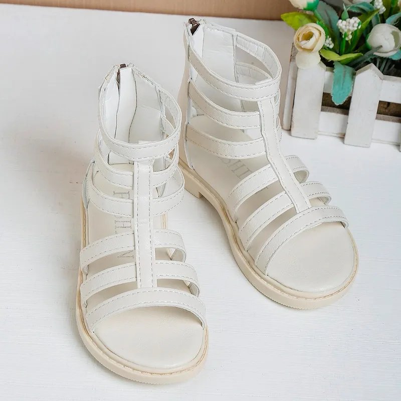 filles sandales 2025 été enfants gladiateur sandales bottes roma chaussures bande étroite princesse chaussure pour enfant bébé noir blanc filles sandales 2025 été enfants gladiateur sandales bottes roma chaussures bande étroite princesse chaussure pour enfant bébé noir blanc