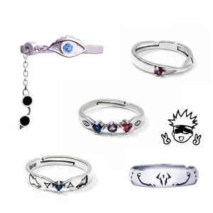 Jujutsu Kaisen – bague réglable pour hommes et femmes, accessoires de bijoux, symbole de figurine d’anime, décoration, accessoires de Cosplay, cadeaux pour fans Jujutsu Kaisen – bague réglable pour hommes et femmes, accessoires de bijoux, symbole de figurine d’anime, décoration, accessoires de Cosplay, cadeaux pour fans