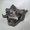 masque fantôme demi visage en résine pour halloween, accessoire de carnaval pour adulte