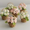 fleur tricotée en pot, fleurs créatives au crochet, plante tissée à la main, fleurs tissées finies, décoration de bureau et de maison