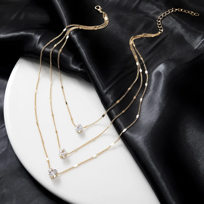 chimzunderes collier pendentif multicouche pour femme, tour de cou jochoker, bijoux brillants, cadeau de fête, mode féminine chimzunderes collier pendentif multicouche pour femme, tour de cou jochoker, bijoux brillants, cadeau de fête, mode féminine