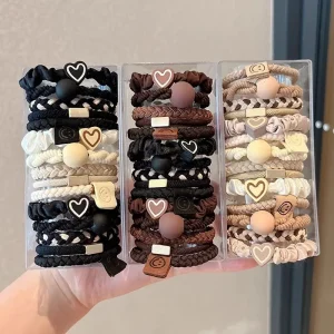 5 pièces/sac femmes haute élastique sans couture cheveux corde Durable nœud papillon bandeaux sans pli élastique pour queue de cheval élastique cheveux accessoires