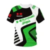 t shirt kawasaki, t shirt imprimé, séchage rapide, absorbant la transpiration, vêtements de moto amples et confortables à la mode