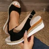 2025 nouvelles femmes sandales peep toe sandales à talons compensés pour femmes mode plate forme chaussures décontractées confortable chaussure de plage sandalias de mujer