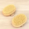 brosse corporelle en bois pour spa, poils de sanglier naturels, peau sèche organique, brosses de douche pour dos humide en bambou, brosse de bain exfoliante