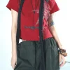 haut court à manches courtes et col rond pour femmes, t shirt graphique, streetwear à motif d'étoiles, style japonais, y2k, harajuku