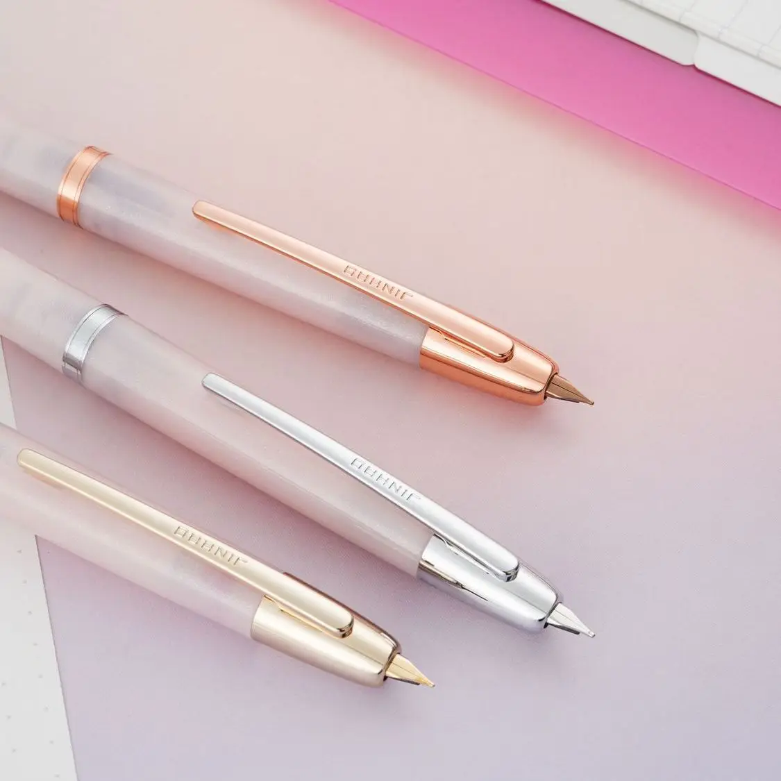 couleur limitée! jinhao 20 sakura résine presse rose or pince stylo plume rétractable ef f plume stylo avec convertisseur fournitures scolaires couleur limitée! jinhao 20 sakura résine presse rose or pince stylo plume rétractable ef f plume stylo avec convertisseur fournitures scolaires