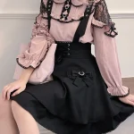 Y2k Bow Blouse à volants femmes japonais JK Kawaii dentelle chemise à volants Harajuku mignon haut pour femme 2025 élégant Lolita Blusas Camisas Y2k Bow Blouse à volants femmes japonais JK Kawaii dentelle chemise à volants Harajuku mignon haut pour femme 2025 élégant Lolita Blusas Camisas