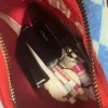 sac de maquillage rouge de grande capacité pour femmes, nouvelle mode kawaii, sac de rangement de voyage pour filles mignonnes, portefeuille zéro cadeaux, 2025