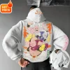 harajuku dragon ball majin buu saiyan streetwear vintage automne hommes à capuche hiver femmes surdimensionné sweat à capuche à manches longues