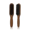 manche en bois poils de sanglier barbe brosse outil de rasage brosse à cheveux en bois courbé hommes barbe rasage brosse coiffeur moustache brosses