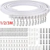 rail de rideau pliable en plastique blanc, style moderne, visible, accessoires