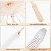 6 120 ensembles 33 pouces parapluies en papier pour parasol de mariage parasol en papier blanc parapluie cadeau décoratif pour accessoires de photographie de mariage