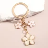 porte clés plante mignon sakura fleur, en émail, pour femmes et filles, accessoire de sac à main, clés de voiture, bricolage, bijoux doux, cadeaux