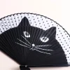 Éventail pliant en bois de bambou, style chinois de qualité, fait à la main, cadeau d'été, dessin animé, artisanat en soie, décoration de la maison