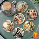 4 pouces Style japonais Kimono Sakura Architecture Art 2D sous-verres en bois salon de thé maison cafés Restaurants décorer cadeaux de fête 4 pouces Style japonais Kimono Sakura Architecture Art 2D sous-verres en bois salon de thé maison cafés Restaurants décorer cadeaux de fête
