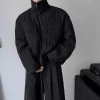 CHRISTAMPain-Veste Courte Rembourrée en Coton Minimaliste Foncé pour Homme, Parka d&rsquo;Hiver Japonaise, Niche At, à Col Montant, Légère et Fine
