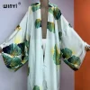 winyi robe kimono longue imprimée style bohémien, vêtements d'été pour femmes, vacances, plage, kaftan, nouvelle collection 2023
