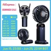 nouveau ventilateur portatif pliable mini ventilateur pliable avec batterie rechargeable usb bureau extérieur cou suspendu ventilateur 5 vitesses ﻿