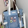 sac à main japonais kawaii itabag, plaque d'affichage de badges de bricolage, sac lancé par les étudiants, sacs à main en nylon, sacs à bandoulière fourre tout jk