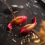 Carpe Koi à couleurs changeantes, ornements créatifs pour Table à thé, décorations, rapport à deux poissons, bonheur, accessoires de service à thé Zen Carpe Koi à couleurs changeantes, ornements créatifs pour Table à thé, décorations, rapport à deux poissons, bonheur, accessoires de service à thé Zen