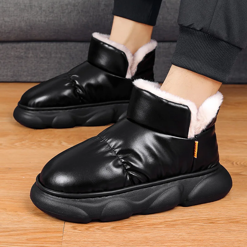pantoufles imperméables en coton pour hommes, chaussures d'intérieur épaisses et chaudes, imperméables et antidérapantes, nouvelle collection hiver 2024 pantoufles imperméables en coton pour hommes, chaussures d'intérieur épaisses et chaudes, imperméables et antidérapantes, nouvelle collection hiver 2024
