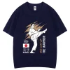 classique japonais karaté art martial coton t shirt unique sports de plein air confortable respirant impression hauts harajuku chemise décontractée